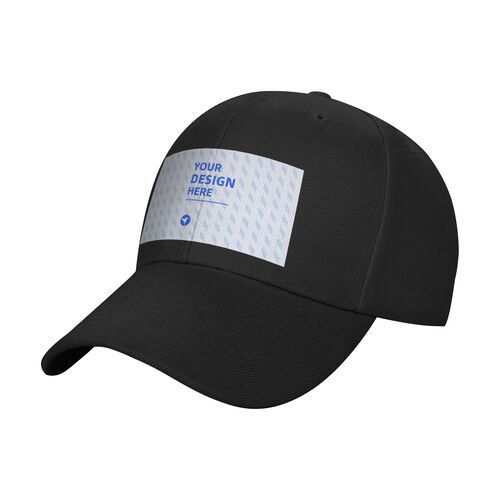 Custom Black Dad Hat with Your Logo - Personalized Curved Brim Baseball Cap - Custom DTF Print Graphic Cap for Men & Women
