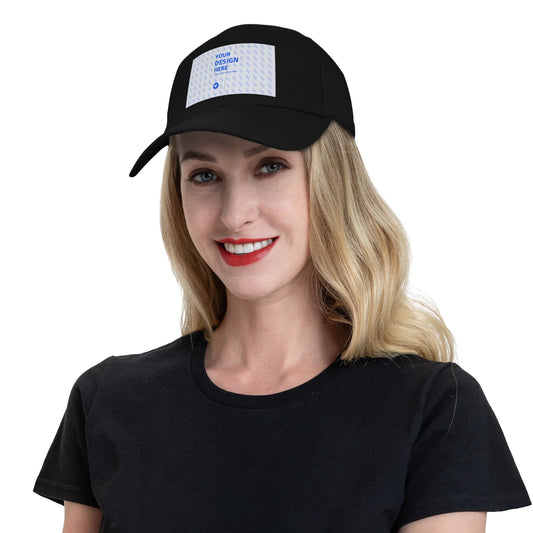 Custom Black Dad Hat with Your Logo - Personalized Curved Brim Baseball Cap - Custom DTF Print Graphic Cap for Men & Women