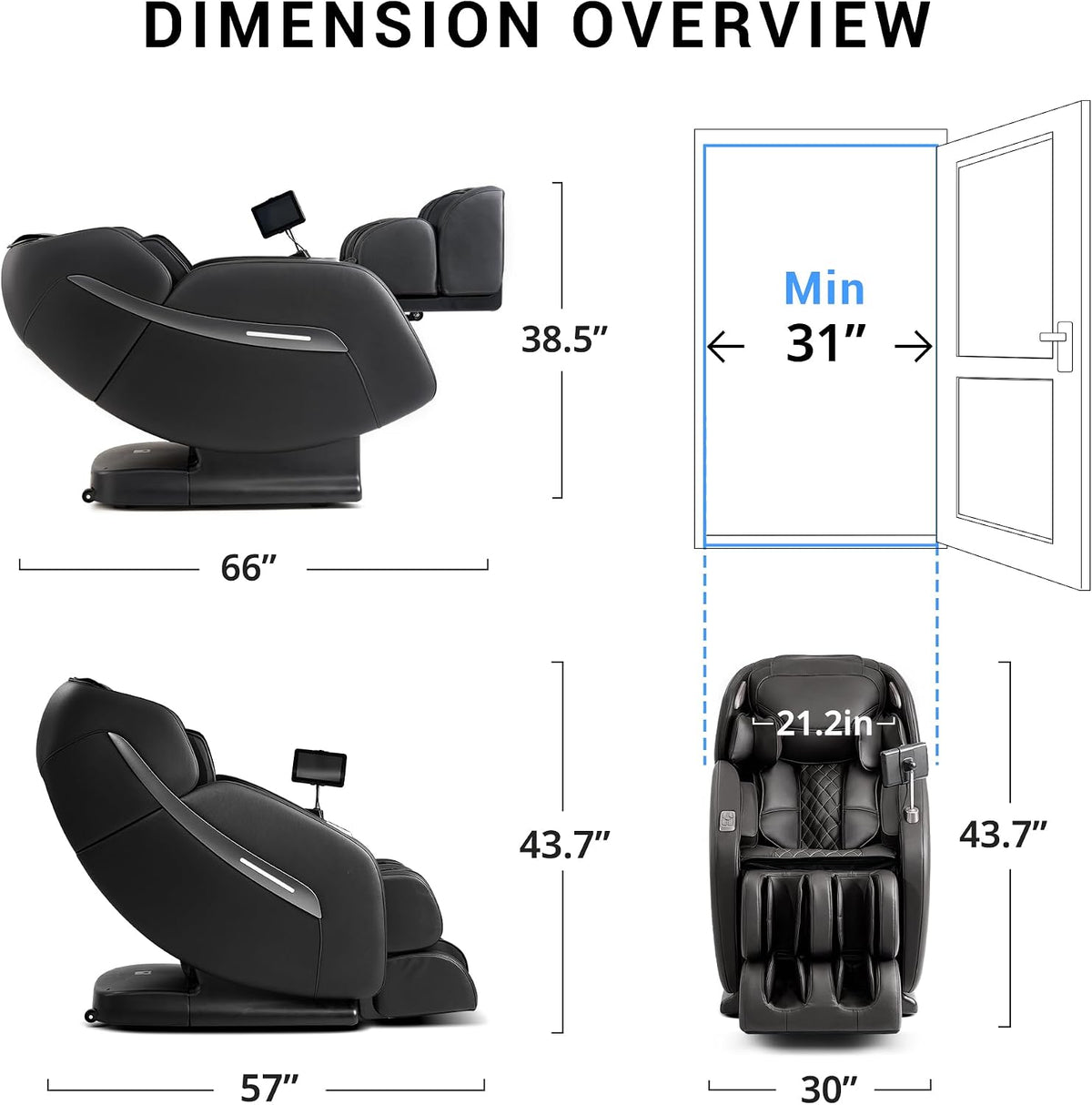 Massage Chair Full Body, Zero Gravity SL Track Heavy Duty Massage Recliner Chair with Heat, 12 Auto Modes for Home, M1612 Brown