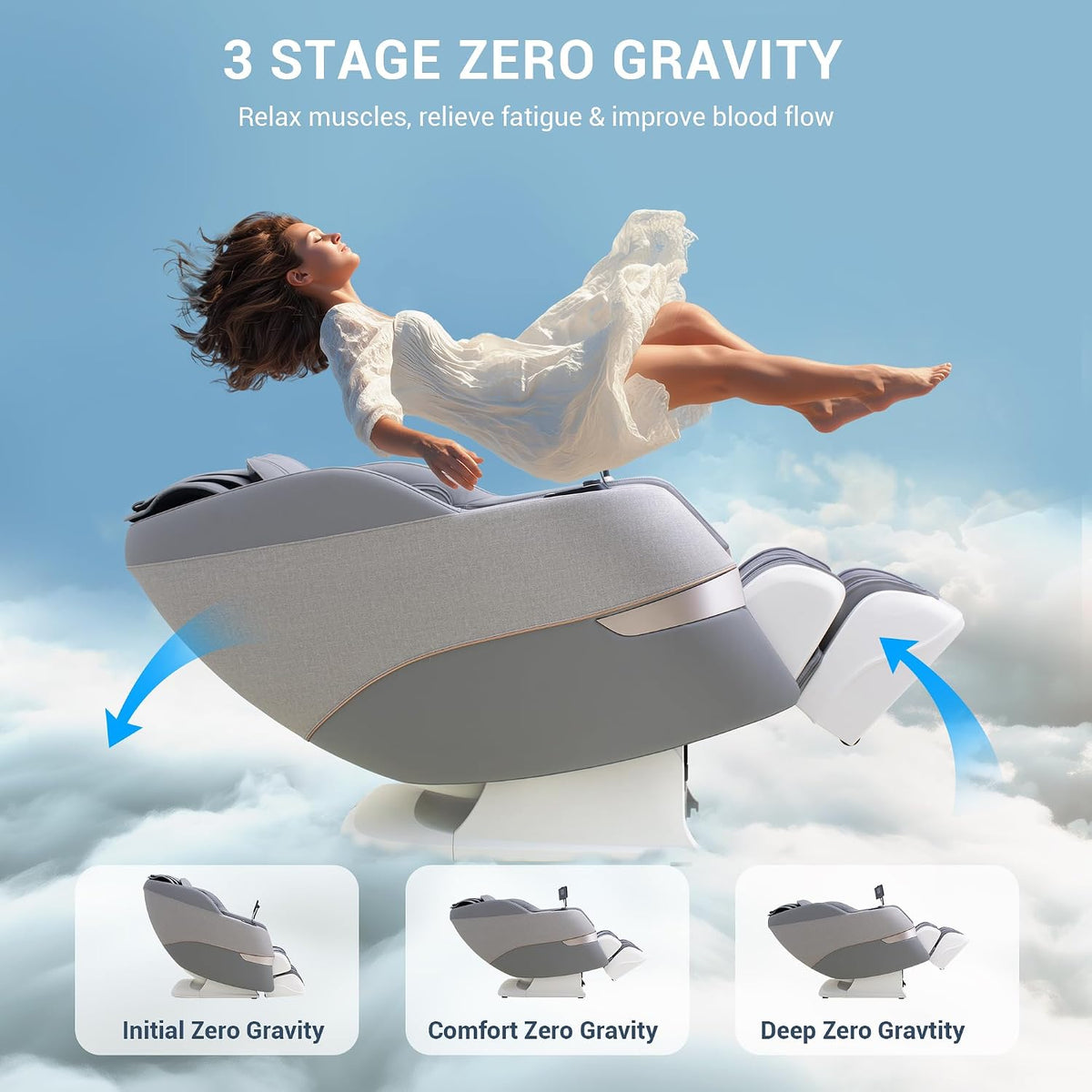 4D Massage Chair Full Body, 170° Flexible SL Track Shiatsu Massage Chairs with Zero Gravity, Bluetooth Speaker, Airbags & Heating, MC1650