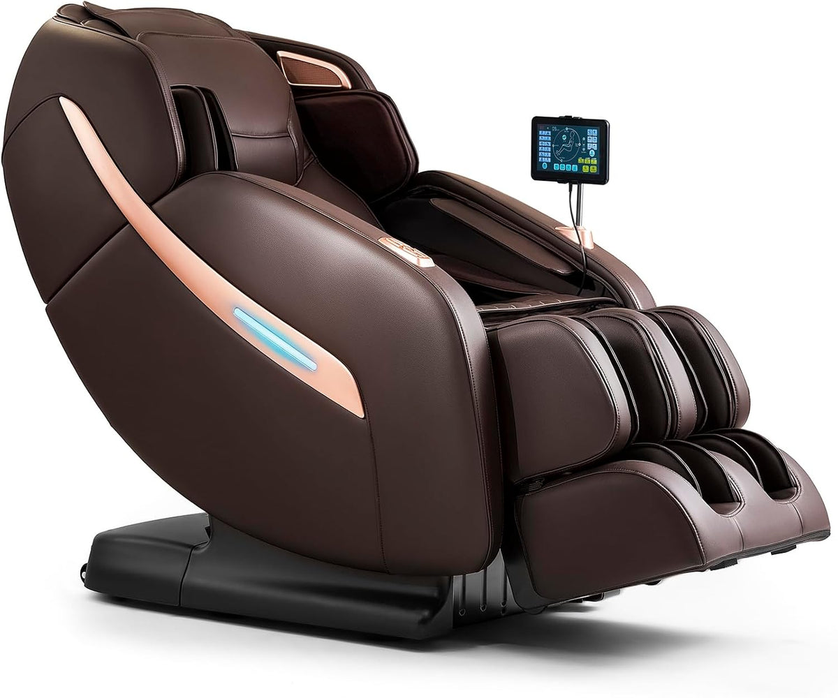 Massage Chair Full Body, Zero Gravity SL Track Heavy Duty Massage Recliner Chair with Heat, 12 Auto Modes for Home, M1612 Brown