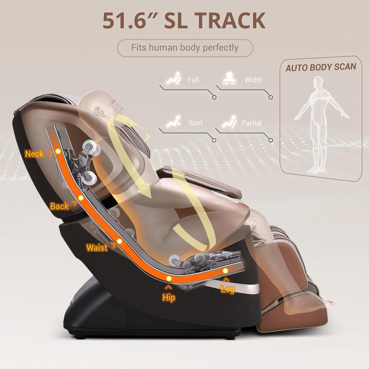 4D Massage Chair 4D+2D Dual Mechanism Zero Gravity with Heat