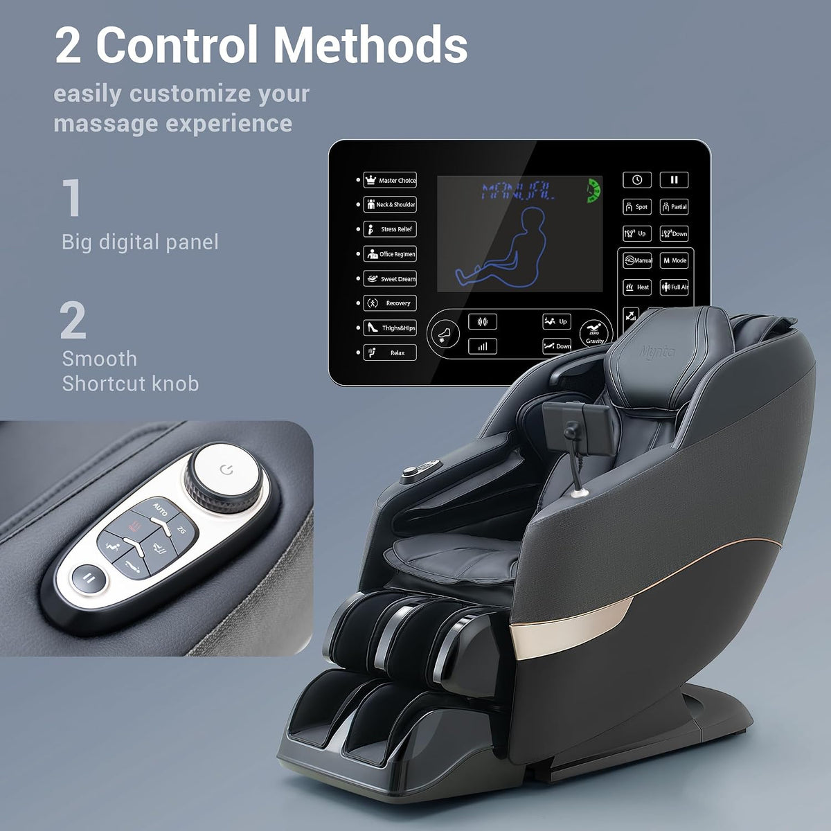 4D Massage Chair Full Body, 170° Flexible SL Track Shiatsu Massage Chairs with Zero Gravity, Bluetooth Speaker, Airbags & Heating, MC1650