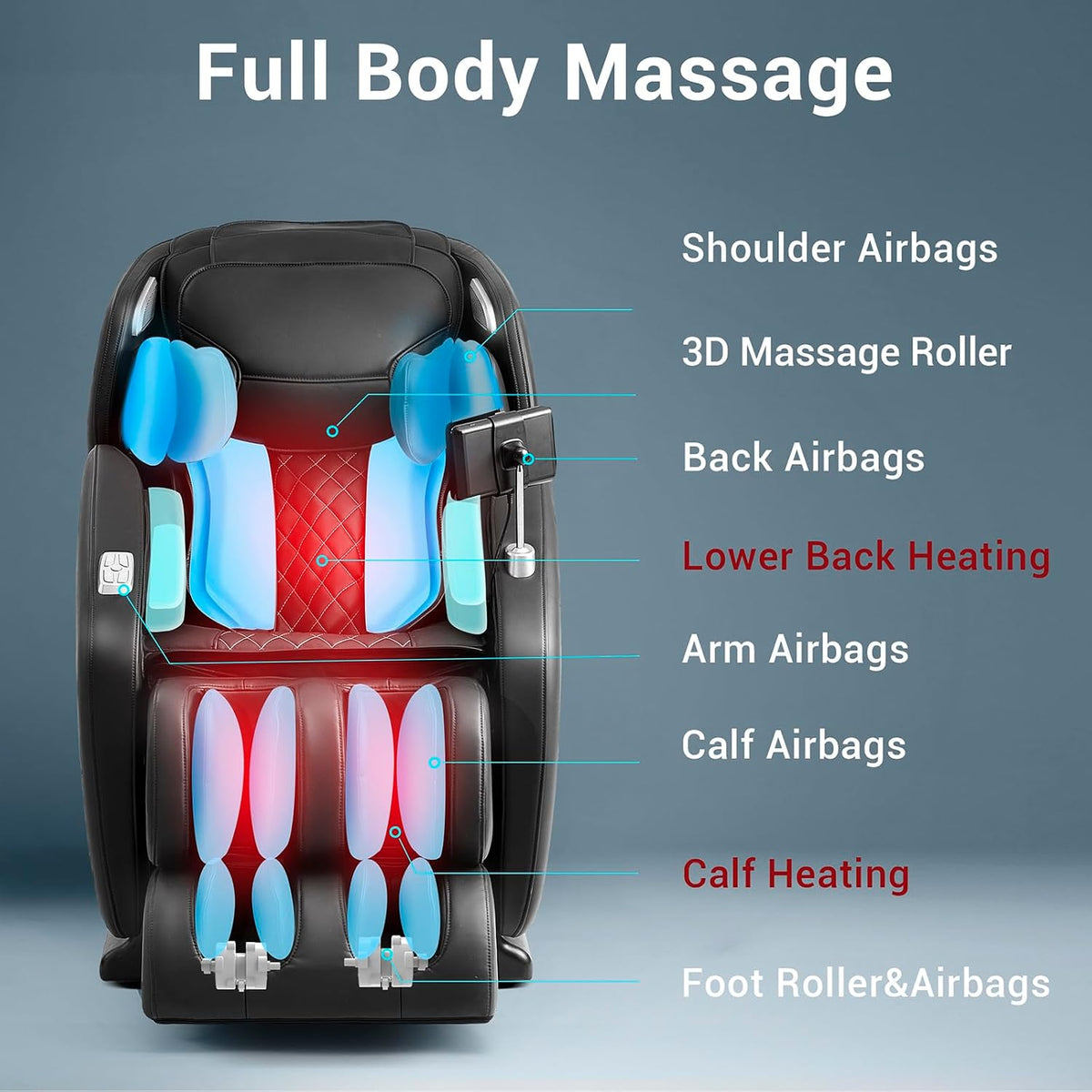 Massage Chair Full Body, Zero Gravity SL Track Heavy Duty Massage Recliner Chair with Heat, 12 Auto Modes for Home, M1612 Brown