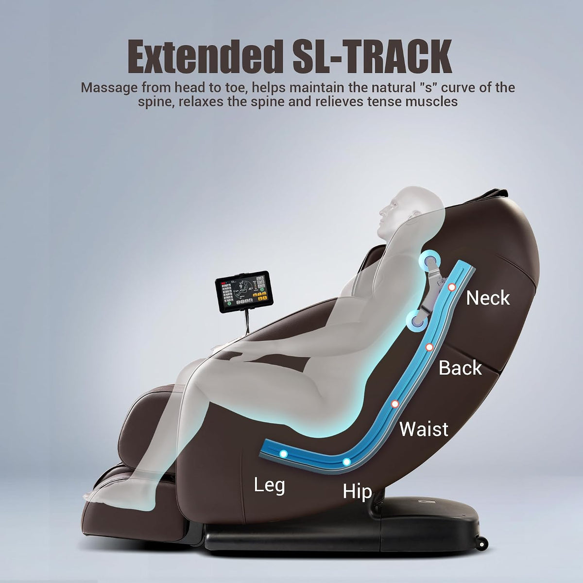 Massage Chair Full Body, Zero Gravity SL Track Heavy Duty Massage Recliner Chair with Heat, 12 Auto Modes for Home, M1612 Brown
