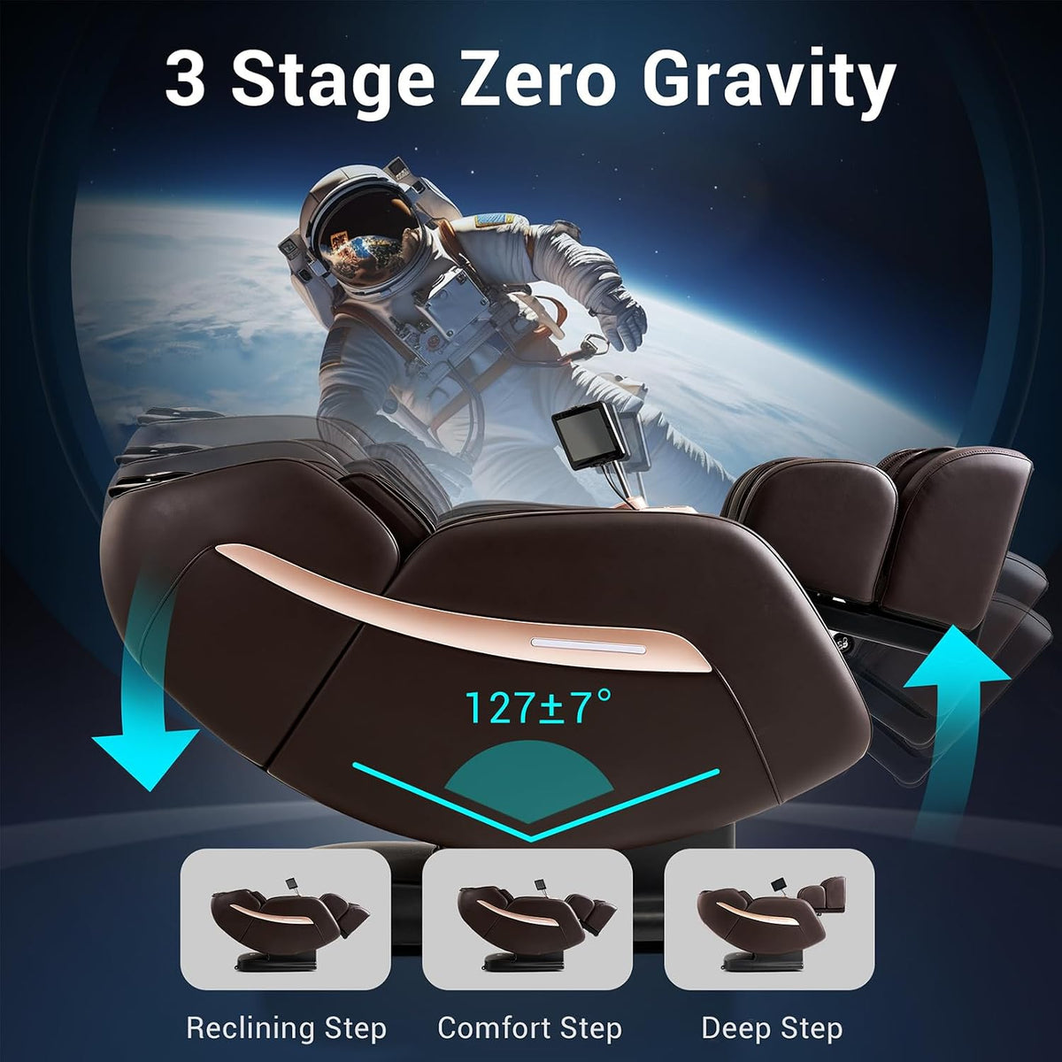 Massage Chair Full Body, Zero Gravity SL Track Heavy Duty Massage Recliner Chair with Heat, 12 Auto Modes for Home, M1612 Brown