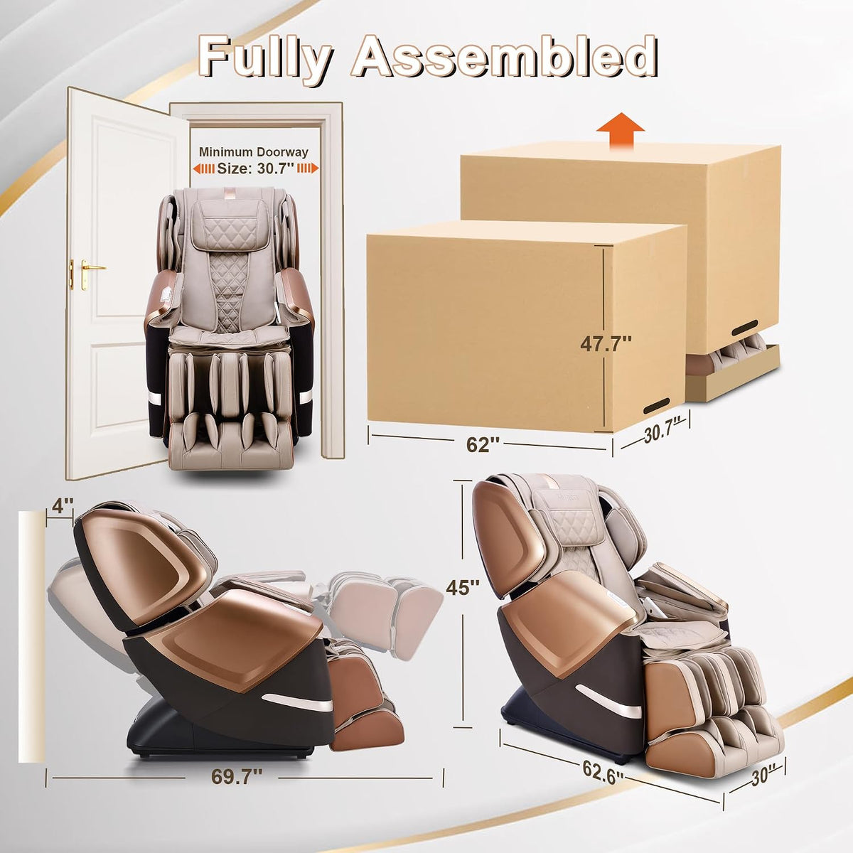 4D Massage Chair 4D+2D Dual Mechanism Zero Gravity with Heat