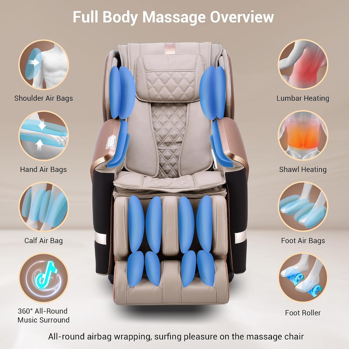 4D Massage Chair 4D+2D Dual Mechanism Zero Gravity with Heat