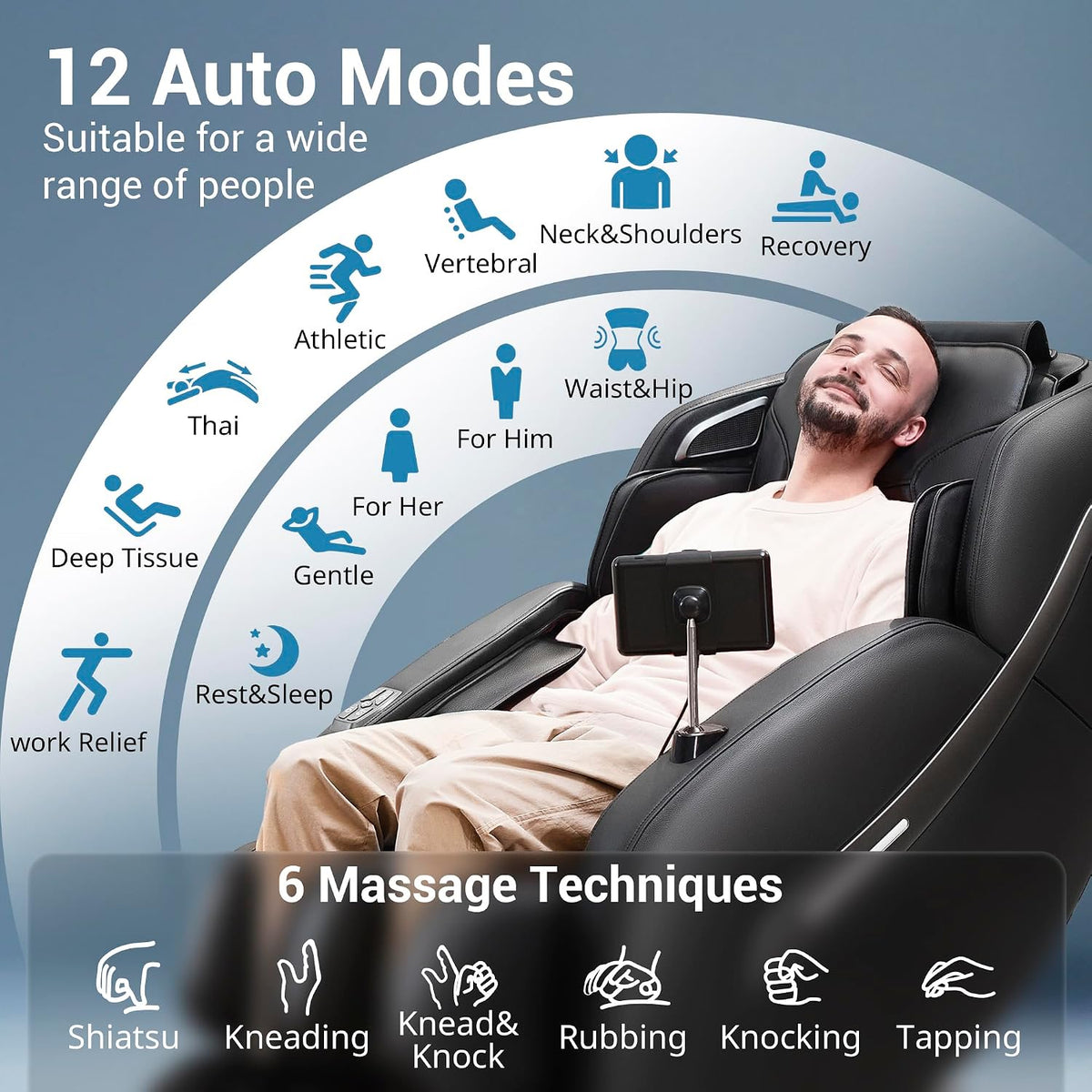 Massage Chair Full Body, Zero Gravity SL Track Heavy Duty Massage Recliner Chair with Heat, 12 Auto Modes for Home, M1612 Brown