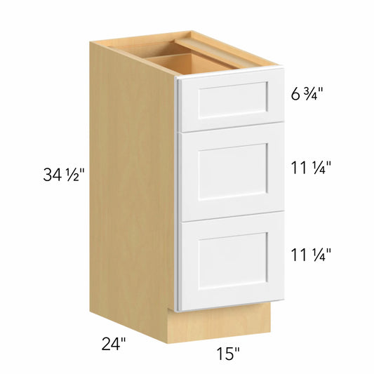 Allure Galaxy Frost 15"W 3 Drawer Base Cabinet | GF DB15