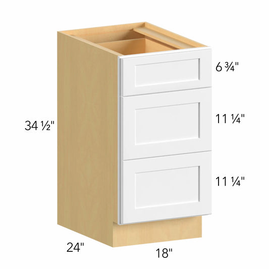 Allure Galaxy Frost 18"W 3 Drawer Base Cabinet | GF DB18