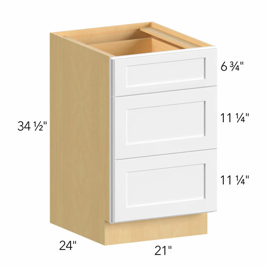 Allure Galaxy Frost 21"W 3 Drawer Base Cabinet | GF DB21