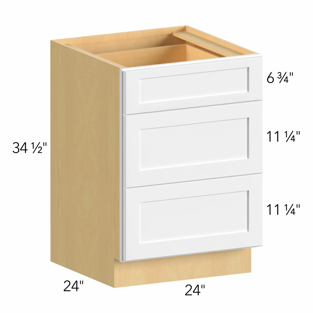 Allure Galaxy Frost 24"W 3 Drawer Base Cabinet | GF DB24