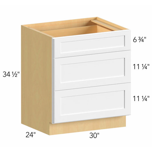 Allure Galaxy Frost 30"W 3 Drawer Base Cabinet | GF DB30