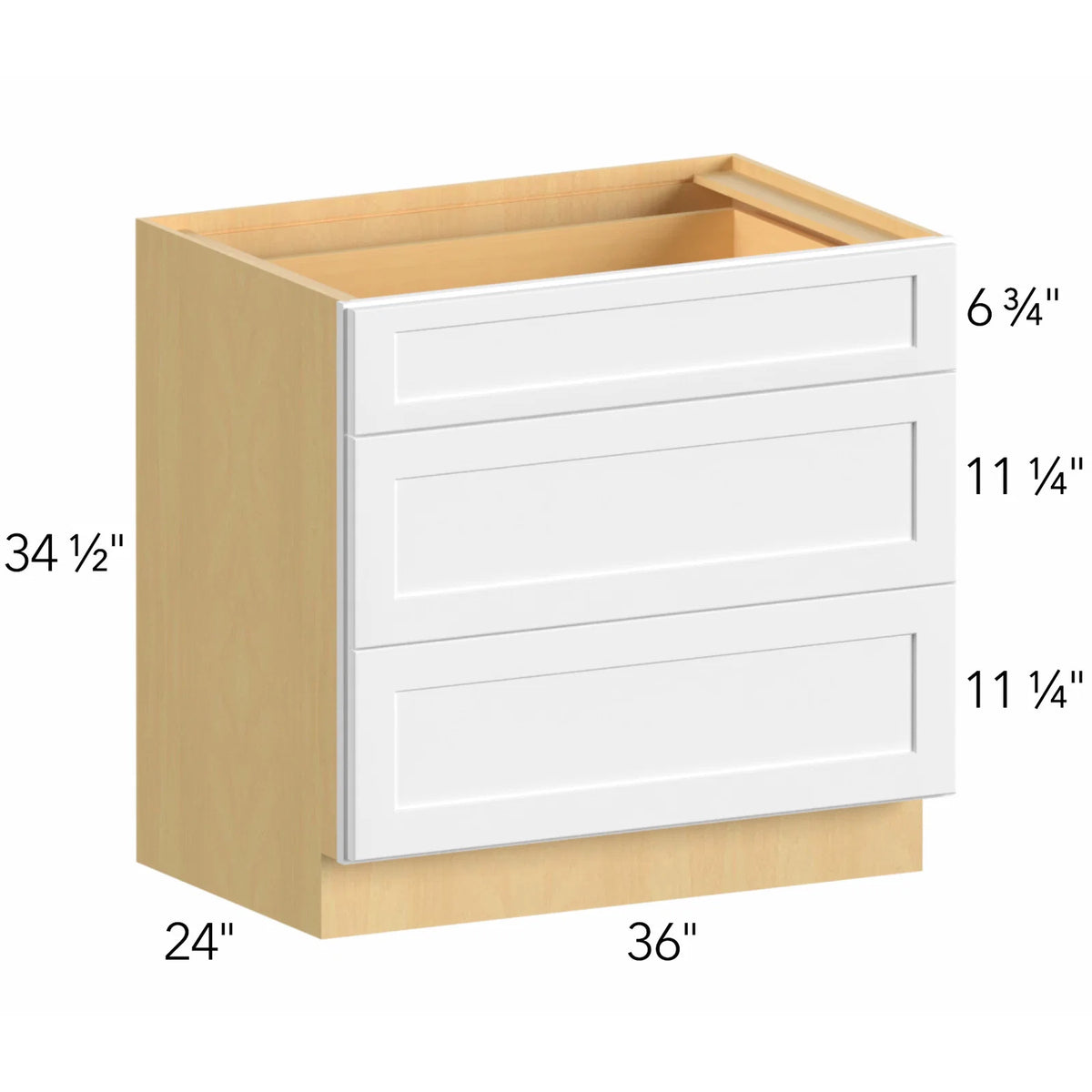 Allure Galaxy Frost 36"W 3 Drawer Base Cabinet | GF DB36