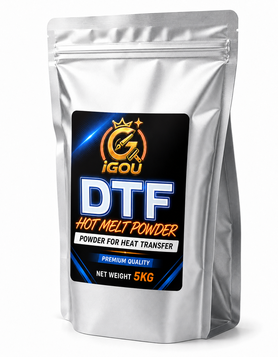 Premium DTF Powder 5KG (11 LBS) - White Hot Melt Adhesive TPU Powder for DTF Printers & Heat Transfer Film - High Stretch, Soft Hand Feel & Washable