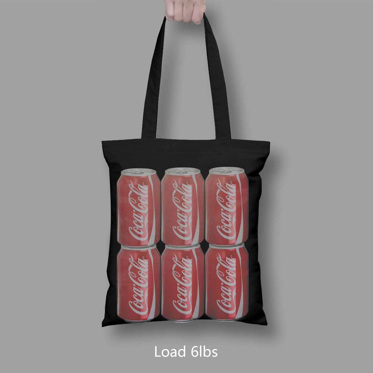 Custom One-Sided Black Canvas Tote Bag with Your Logo - Personalized Single-Sided Grocery Bag - Custom DTF Front Print Shoulder Bag