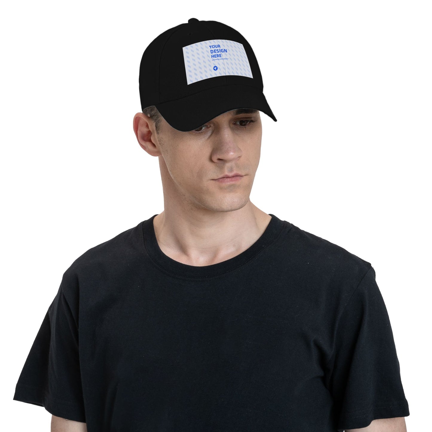 Custom Black Dad Hat with Your Logo - Personalized Curved Brim Baseball Cap - Custom DTF Print Graphic Cap for Men & Women